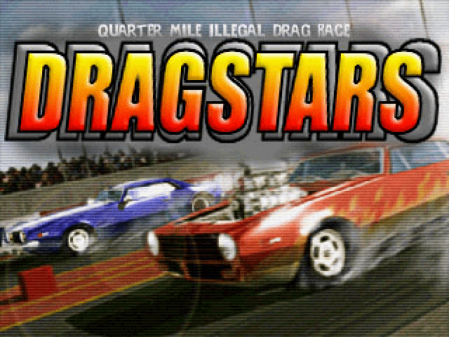 Dragstars title screen for Playstation